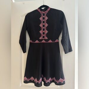 Asos Embroidered Black Dress